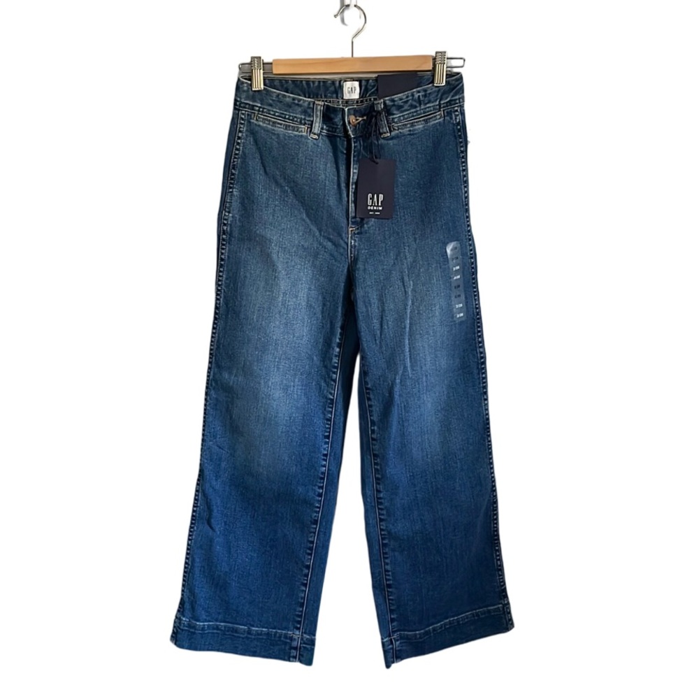 GAP NWT High Rise Wide Leg Crop Denim Jeans